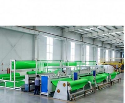 Composite erosion-resistance geogrid production line